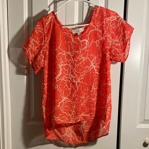 Olive & Oak Coral Patterned Blouse